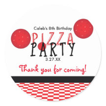 Autocollant de fête d'anniversaire pepperoni de fê