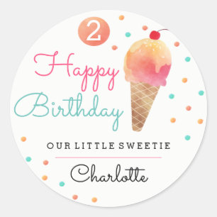 Autocollant de fête d'anniversaire pour enfants Ic