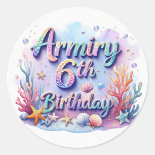 Autocollant de fête d'anniversaire Sirène Armiry 6