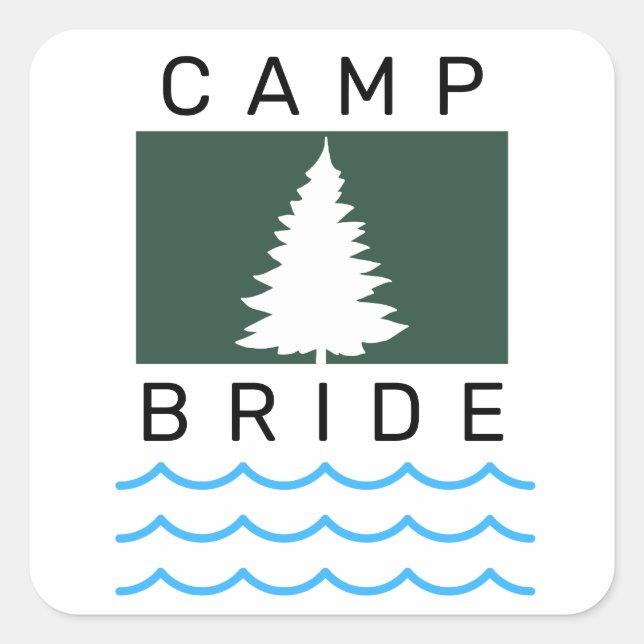 Autocollant de fête de bachelorette Camp Bride (Devant)