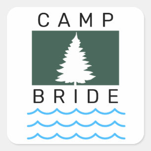 Autocollant de fête de bachelorette de Camp Bride
