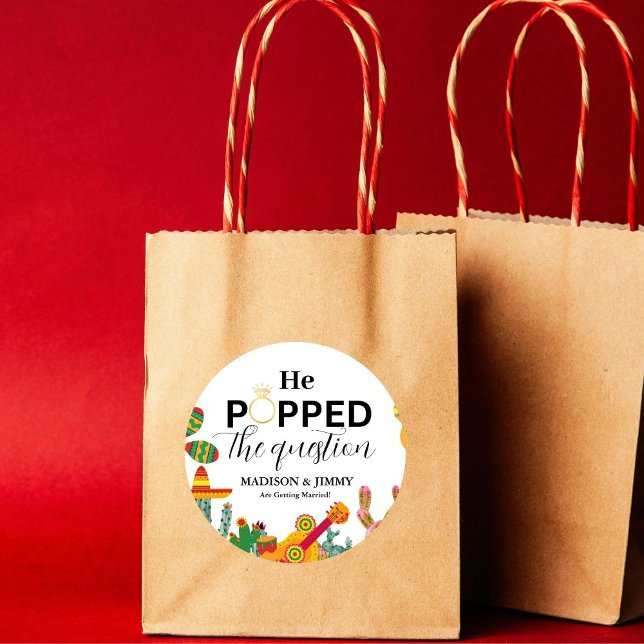 Autocollant de fête de fiançailles, il a fait sa d (Créateur téléchargé)