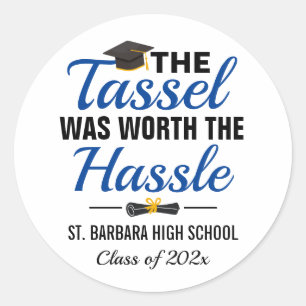 Autocollant de fête de fin d'études Tassel Worth H