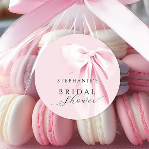 Autocollant de Fête de Mariage au Ruban Rose