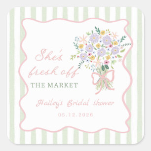 Autocollant de Fête de Mariage Floral Frais du Mar