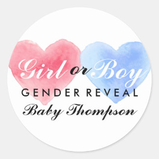 Autocollant de fête de révélation du sexe du cœur