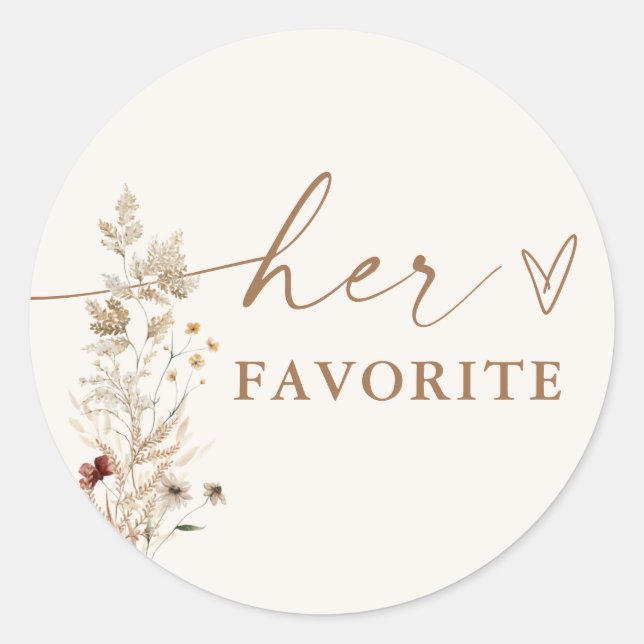 Autocollant de Fête des mariées de Boho | Floral m (Devant)