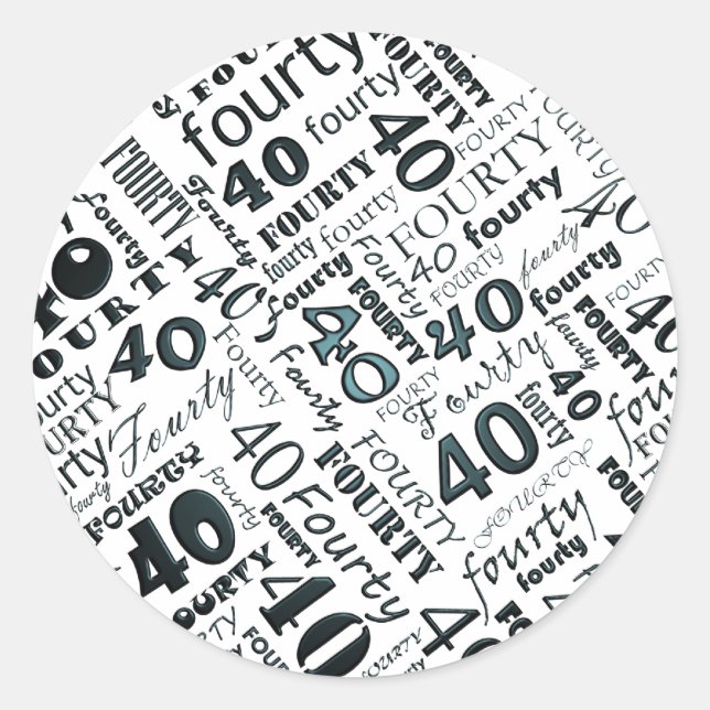 Autocollant de fête du 40e anniversaire (Devant)