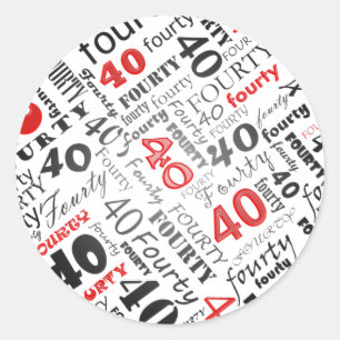 Autocollant de fête du 40e anniversaire