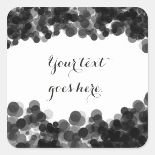Autocollant de fête élégant caviar noir blanc
