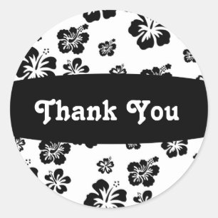 Autocollant de fête floral à fleur d'hibiscus noir