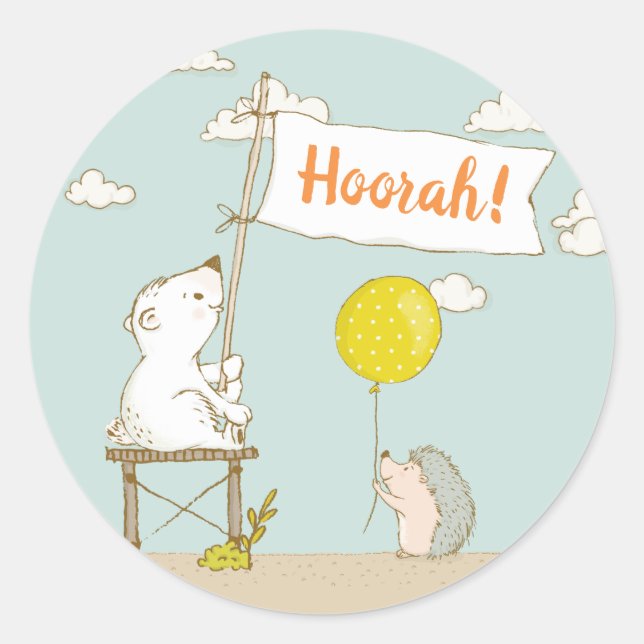 Autocollant de fête Hoorah (Devant)