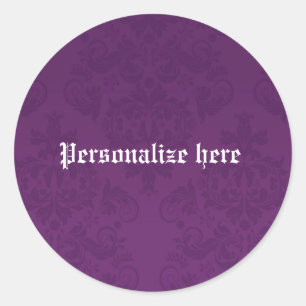 Autocollant de fête personnalisé élégant Damask Vi