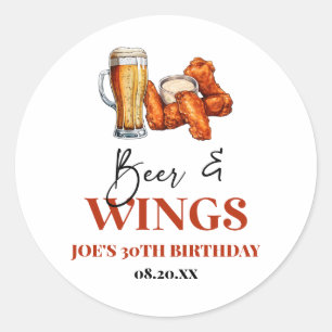 Autocollant de fête pour anniversaire bière et ail