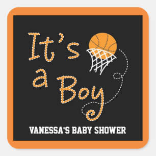 Autocollant de fête pour bébé basket-ball C'EST UN