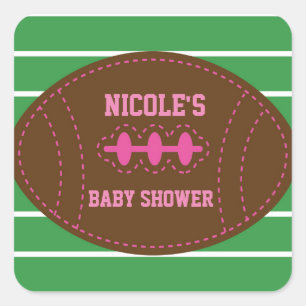 Autocollant de fête pour bébé football rose brodé