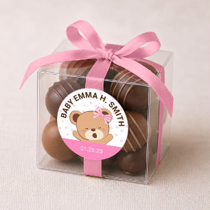 Autocollant de fête prénatale Ourson Bébé Mignon (