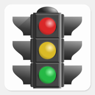 Autocollant de feu de circulation rouge jaune vert