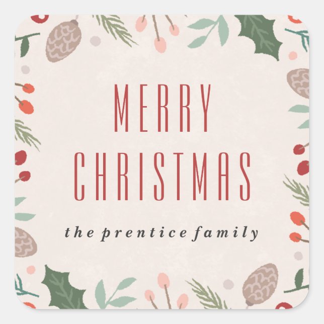 Autocollant de feuillage d'hiver - Beige (Devant)