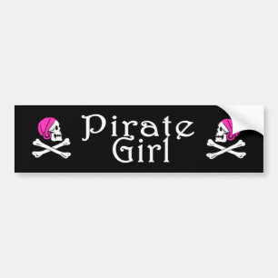 Autocollant de fille de pirate