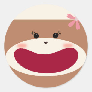 Autocollant de fille de singe de chaussette