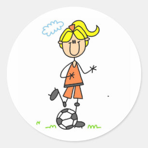 Autocollant de fille du football