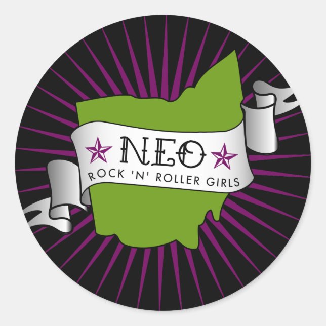 autocollant de filles néo-rock'n'roller (Devant)