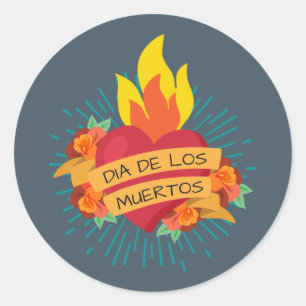 Autocollant de flamber Heart Dia de los Muertos