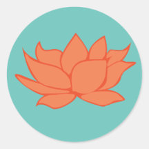 Autocollant de fleur de lotus orange
