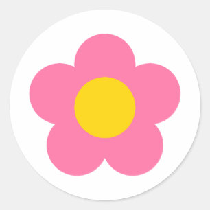Autocollant de fleur rose mignon