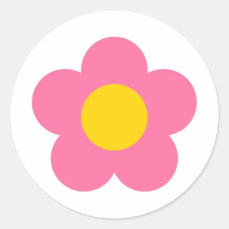 Autocollant de fleur rose mignon