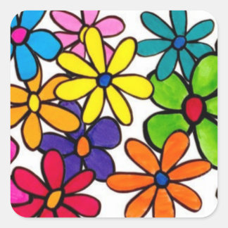 autocollant de fleurs amusantes