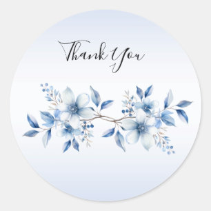 Autocollant de fleurs bleues botaniques