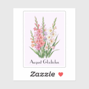 Autocollant de fleurs de glaïeul d'août