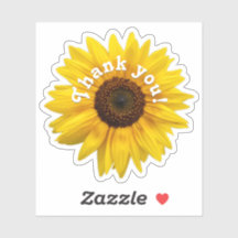 autocollant de fleurs jaunes de Merci
