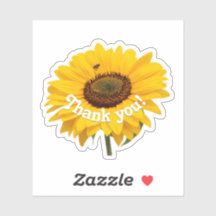 autocollant de fleurs jaunes de Merci