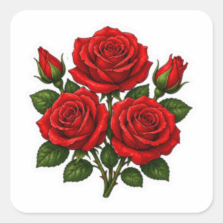 Autocollant de fond floral romantique aux roses ro