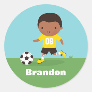 Autocollant de footballeur afro-américain garçon