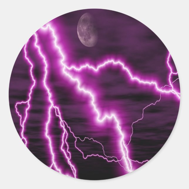 Autocollant de foudre violet (Devant)