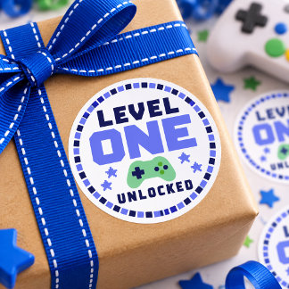 Autocollant de gamer pour 1er anniversaire Niveau