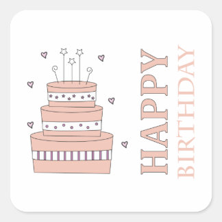 Autocollant de gâteau d'anniversaire