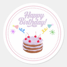 Autocollant de gâteau d'anniversaire 