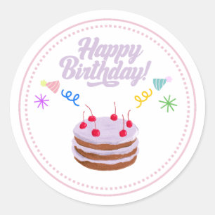 Autocollant de gâteau d'anniversaire