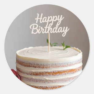 autocollant de gâteau minimal pour anniversaire