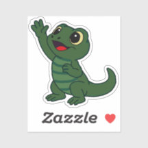 Autocollant de gecko de dessin animé fantaisiste v