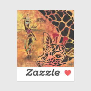 Autocollant de girafe africaine