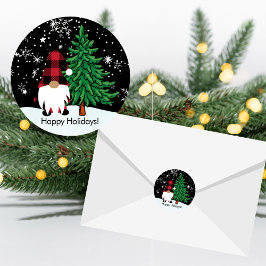 Autocollant de gnome à impression de bison de Noël