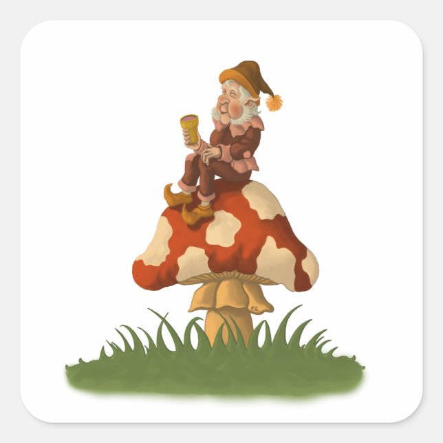 autocollant de gnome de champignon (Devant)