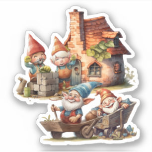 Autocollant de gnome mignon