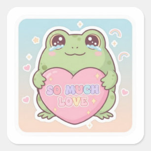Autocollant de grenouille d'amour tellement grand